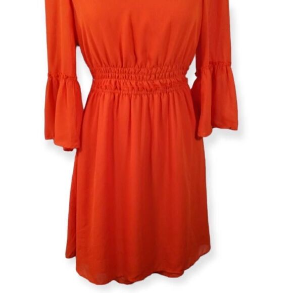 H&M ORANGE DRESS SZ.2 EUC. - Picture 3 of 6